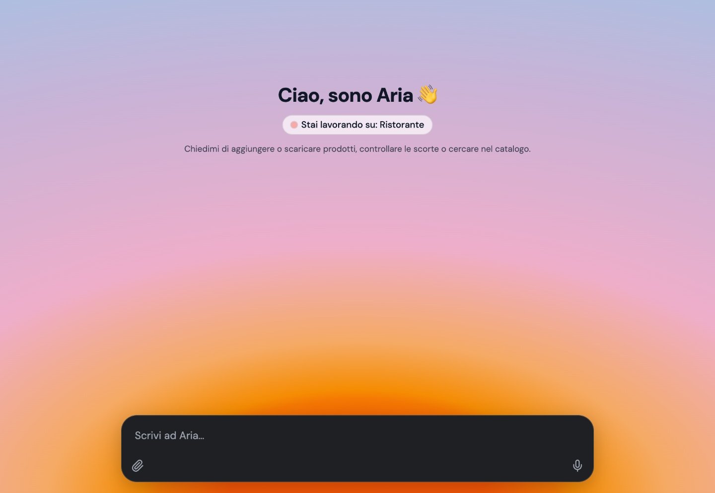 Aria — Gestionale magazzino con assistente vocale AI